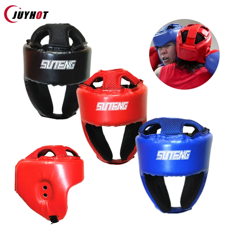

PU Leather Head Protection Mask Adjustable Boxing Protective Gear Wearable Kickboxing Head Protector Fitted For Sports Supplies
