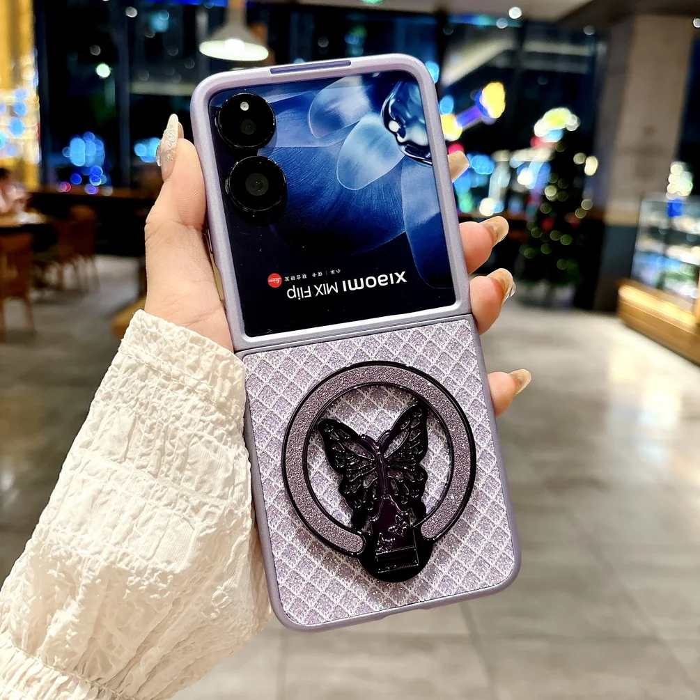 Shiny Rhinestone Checked Phone Case with Camera Protection