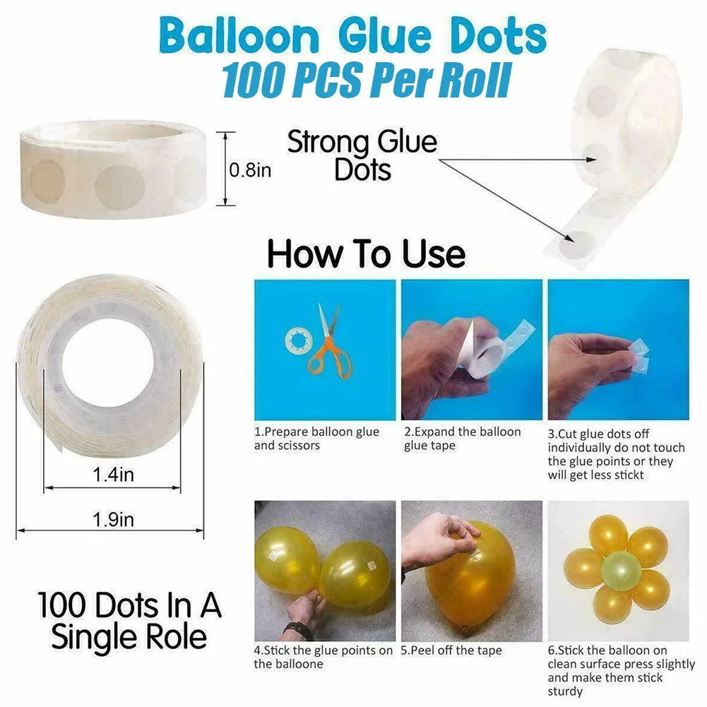 1roll PVC Balloon Glue, Simple White Double-sided Glue Dot For Balloon