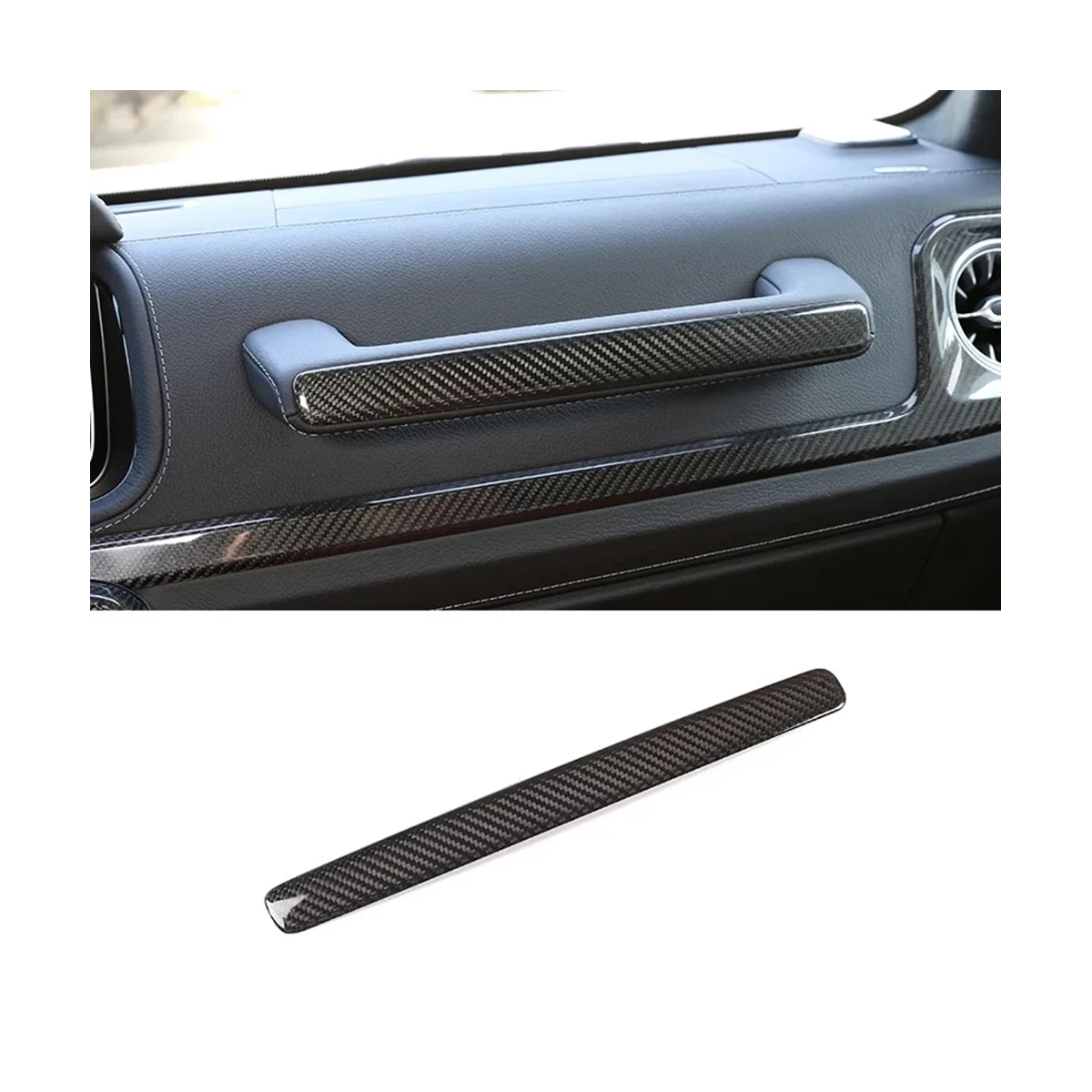 

Dry Carbon Fiber Co-Pilot Glove Box Handle Cover Trim for Mercedes Benz G Class W463 G350 G400 G55 G63 2019-2020