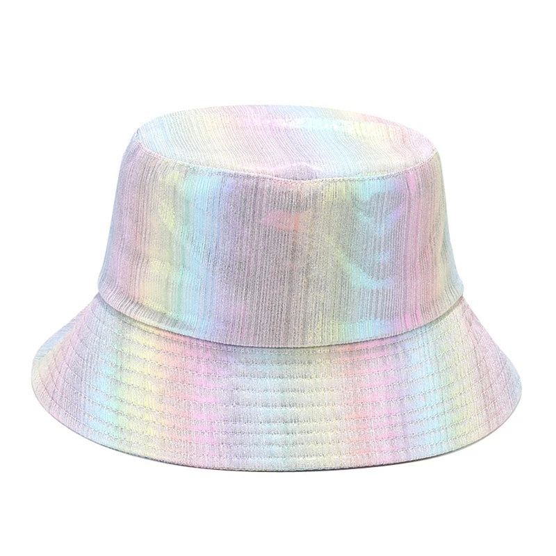 밝은 가죽 버킷햇 남녀공용 어부 모자, 컬러풀 썬 캡, 레인보우 컬러 차포, 캐쥬얼 넓은 챙 모자