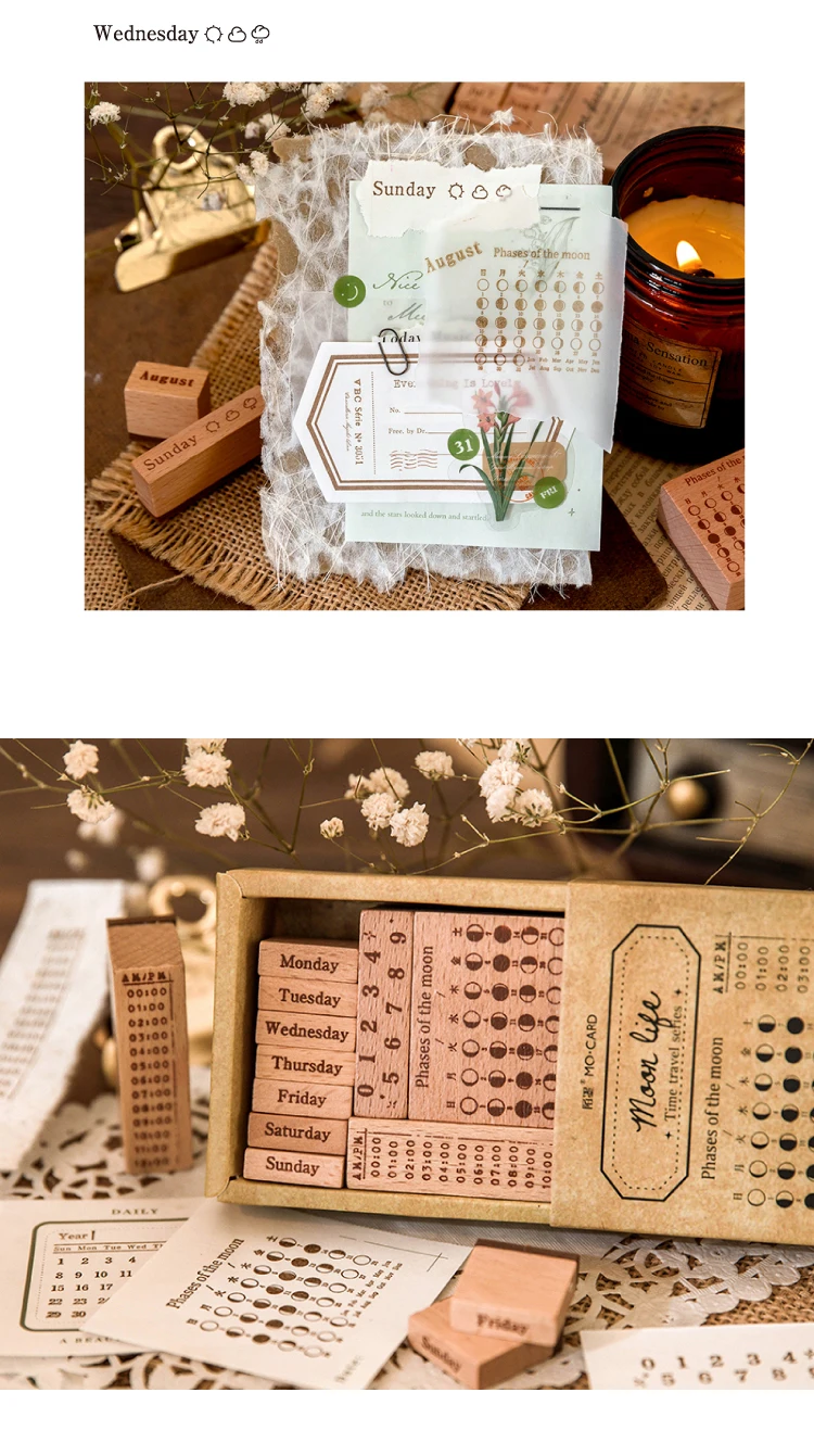 70PCS Timbres En Bois Vintage Lettres Alphabet - Tampons Caoutchouc Avec Boîte De Rangement