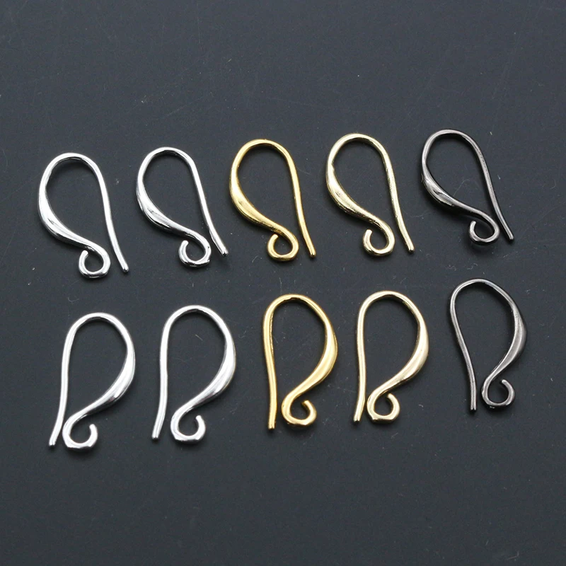 20 Stück 17x9mm Silber Gold Farbe Messing Ohrring Ohrringe Verschluss Haken Draht DIY Schmuck Herstellung Zubehör Ohrdraht Zubehör
