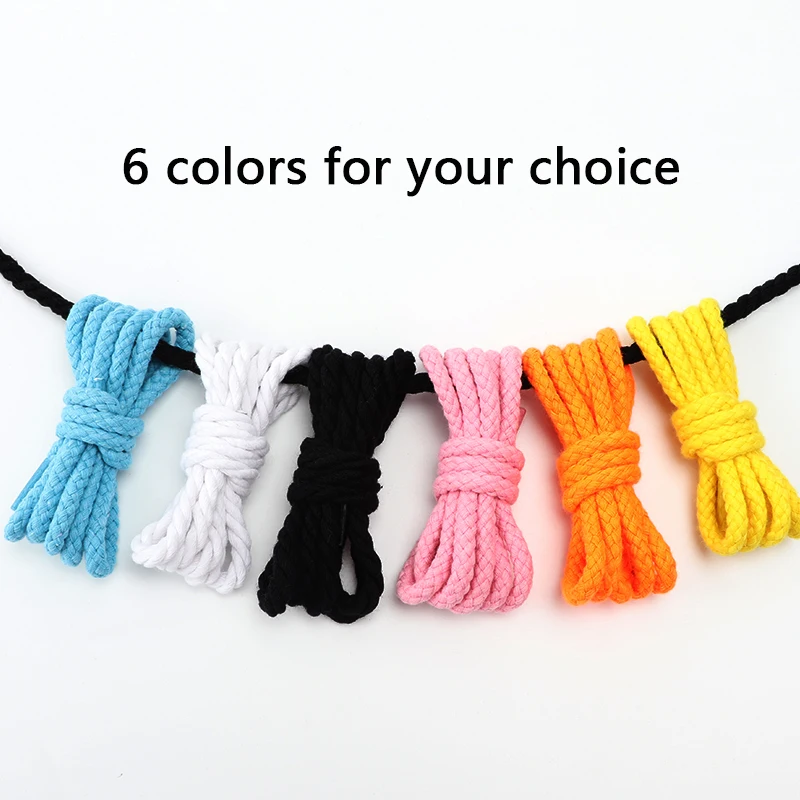 Bold Round Shoe Laces Cotton Linen Shoelaces for Sneakers Cashew Flower Hemp Rope Shoelace for AF1 AJ1 Shoestrings 1 Pair 8mm