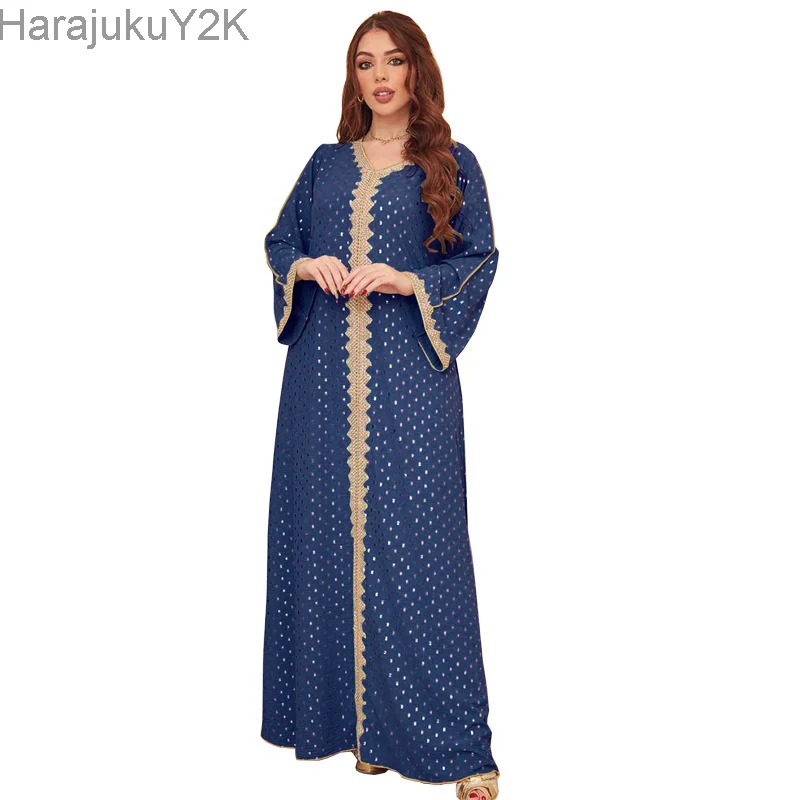 

Women Sequins Jalabiya Dubai Abaya Applique Arabic Dress Islam Muslim Modest Kaftan Elegant Moroccan Party Evening Ramadan Robe