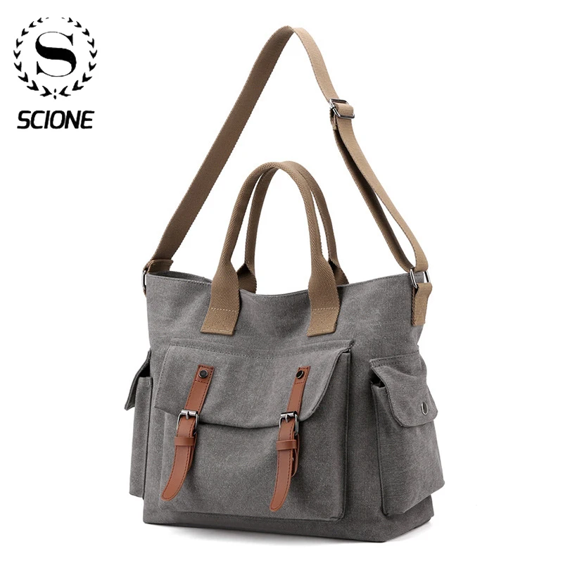 

Scione Canvas Handbags Men Messenger Bags Business Offices Crossbody Pack Casual Trend Bag Male K411