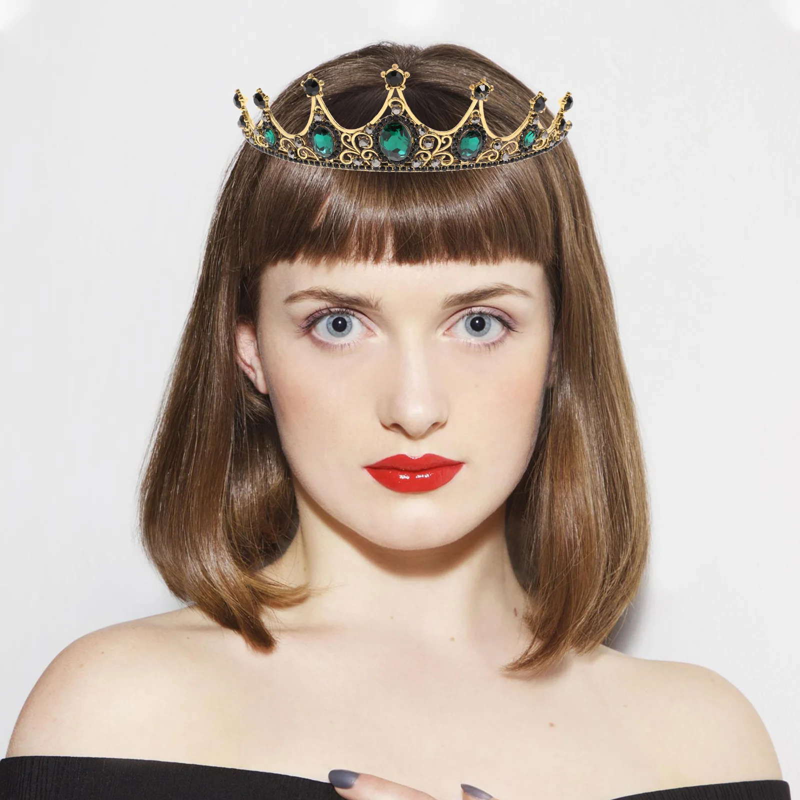 

Baroque Crown Rhinestone Tiara Headband Tiara for Wedding Prom