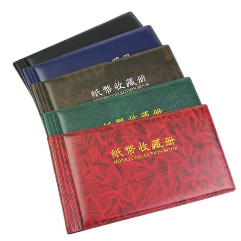 

Paper Money Pocket Collection Album Wallet Currency Banknote 20 Notes Pages w/ Imitation Leather Cover Exquisite