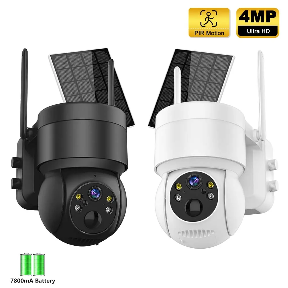 Solar WIFI Camera Outdoor 4MP Video Surveillance Wireless IP Camera With 7800mAh Recharge Battery PIR Human Detecte Security Cam