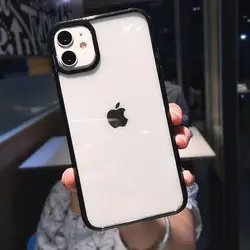 Stylish Transparent Silicone Shockproof Case - Cute Colorful Design - 7 Plus or 8 Plus (Black)