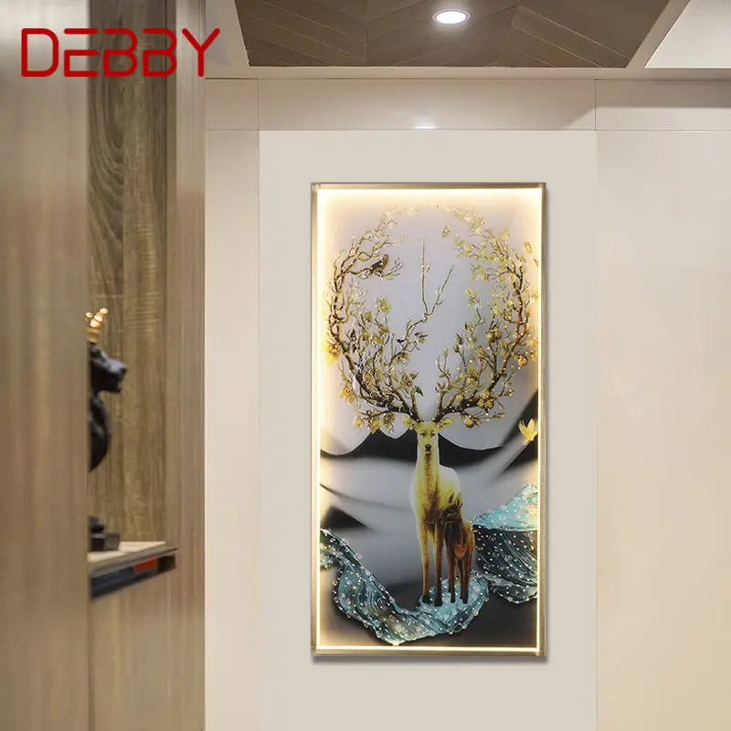 

DEBBY Wall Sconces Lamps Contemporary Deer Figure LED Rectangle Mural Light Creative For Home