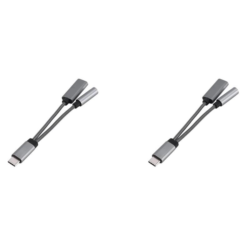 

2 шт., адаптер для наушников с USB C на 3,5 мм, 60 Вт