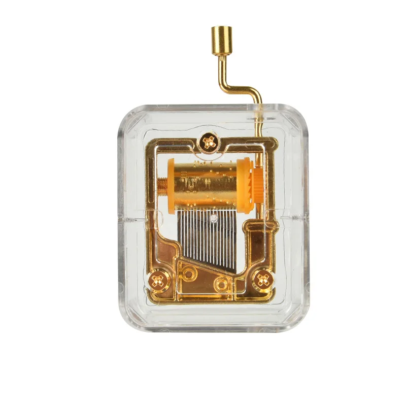 Hand Operated Music Box Mini Acrylic Material Transparent Music Box Friend Couple Birthday Gift Home Decor
