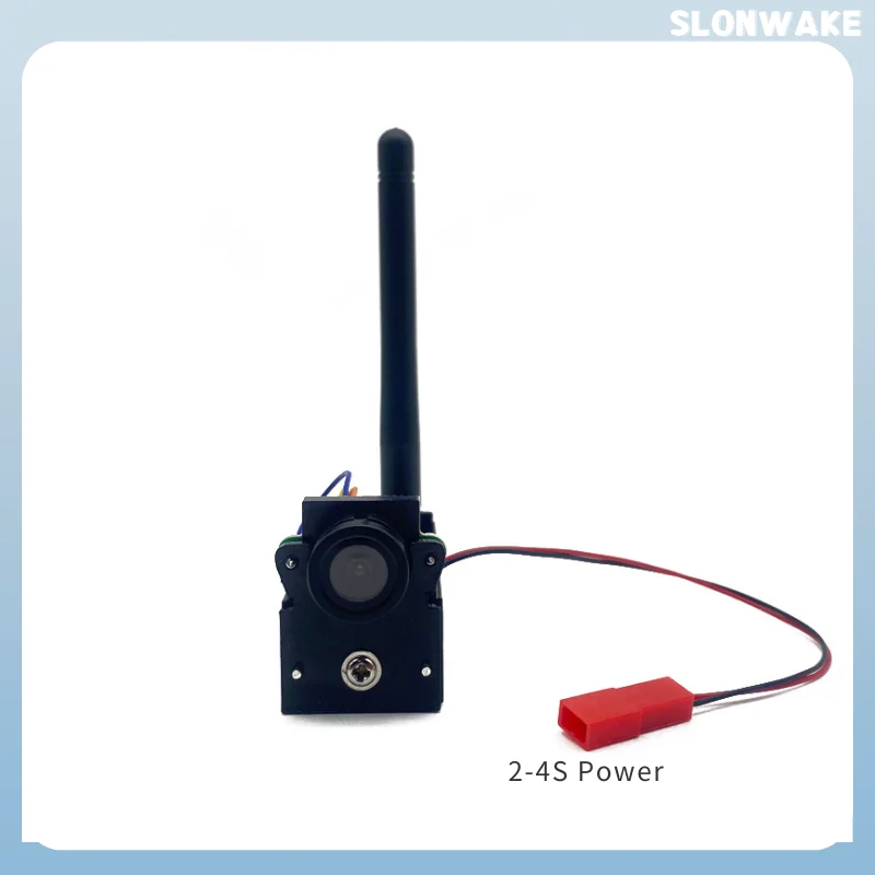 Kit FPV 5.8G 48CH VTX 1W Réglable + Caméra 700TVL, composants détaillés sur fond noir