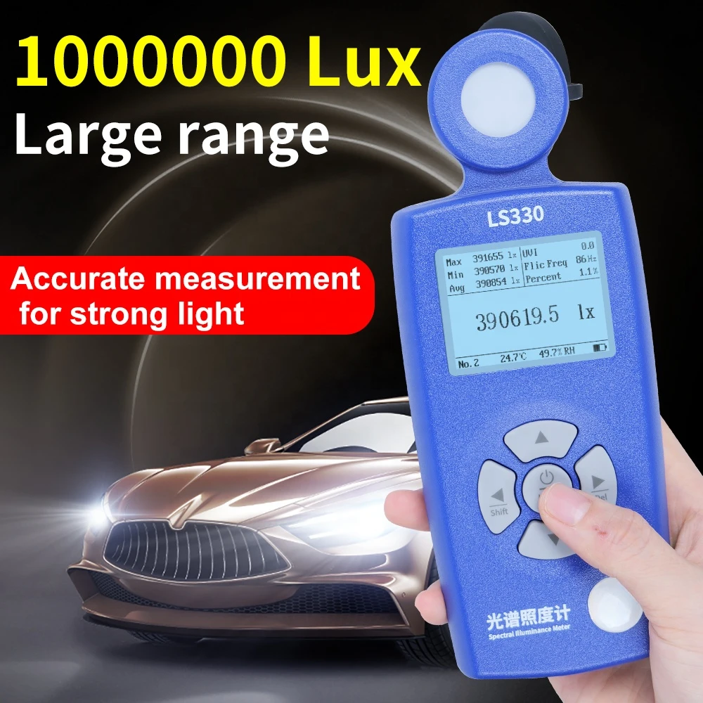 Luxmeter Cct Cri Luxometer Light Meter Professional Illuminometer High Precision Spectral Illuminance Meter LS330 - 1420 - View #6