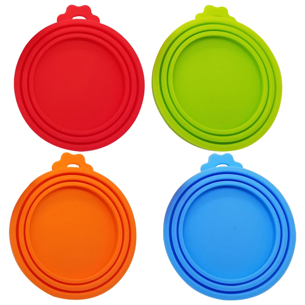 

4pcs Pet Food Can Fresh-keeping Covers Reusable multifunction Silicone Food Storage Keep Fresh Tin Lids universal Kitchen Supply
