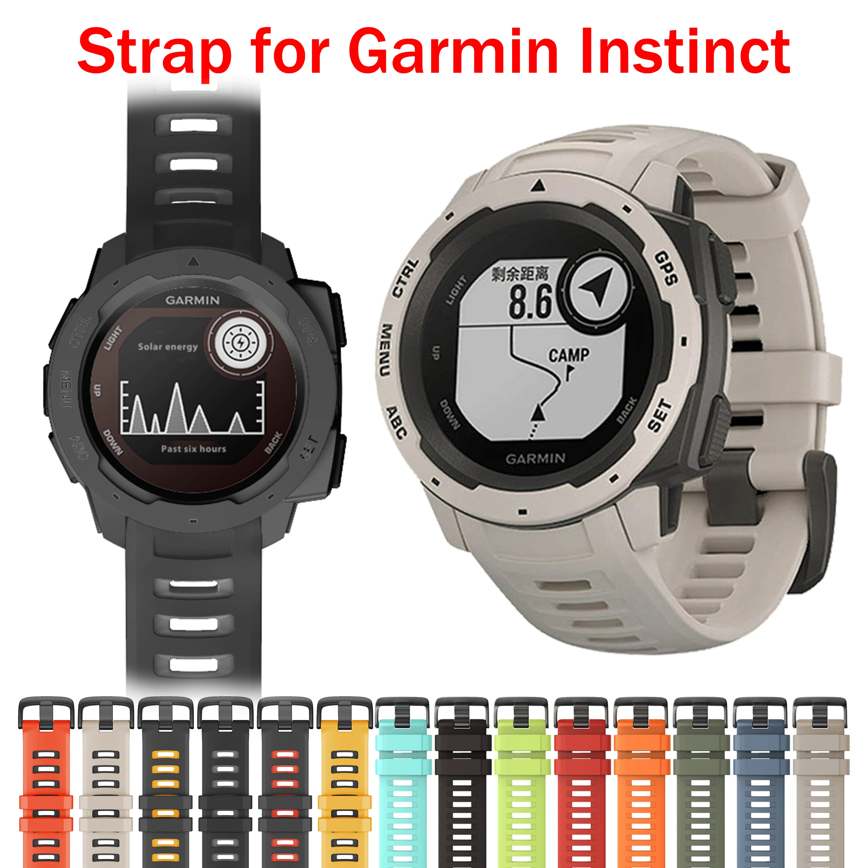 Cinturino Cinturino In Silicone Per Garmin Instinct Smart Watch 22Mm Cinturino Di Ricambio Per Garmi Instinct Solar/Esports/Braccialetto Di Marea