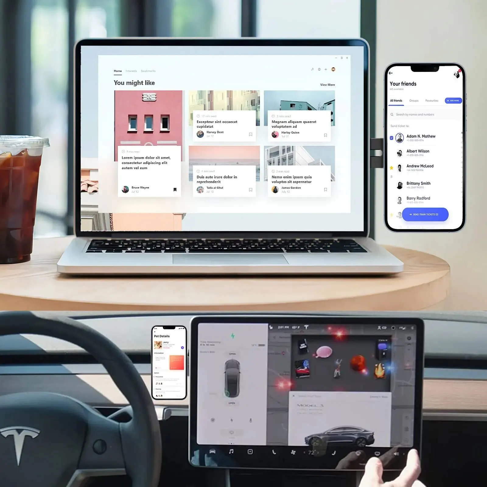 Magnetic Foldable Laptop Phone Holder for Computers and Monitors