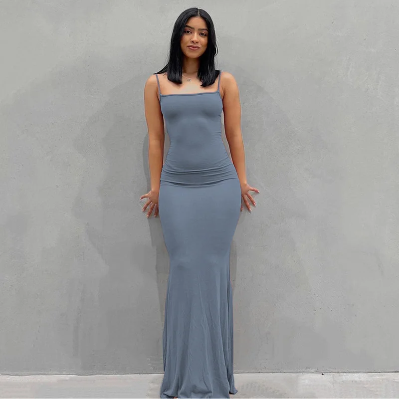 Slip Sleeveless Backless Maxi Dress Women 2025 Y2K Summer Bodycon Elegant Sexy Outfits Ladies Birthday Party Club Fishtail Dres 6