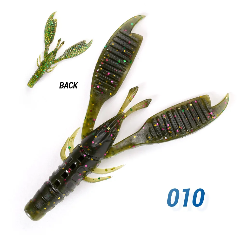 DYY Craw Flapper Shrimp Soft Lure 10cm 4 Heavy Ribbed Claws Jigging  Trailer Silicone Artificial Soft Bait for Bass Fishing Lure - AliExpress