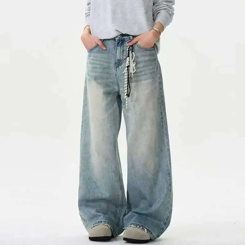 IEFB Distressed Jeans Solid Color Washing Summer Men