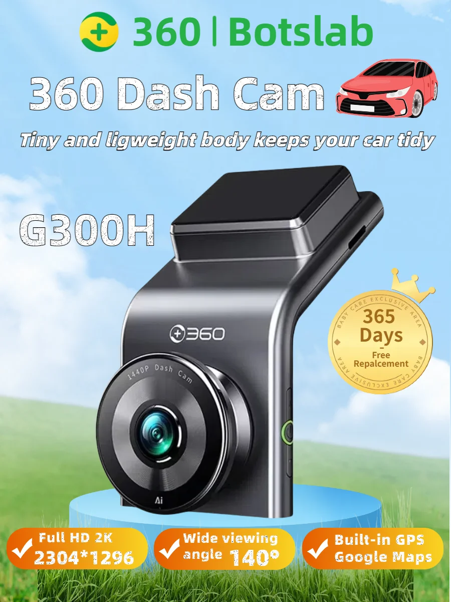 360 Botslab Dash Cam G300H Drive Recorder 2k Ultra High WIFI
