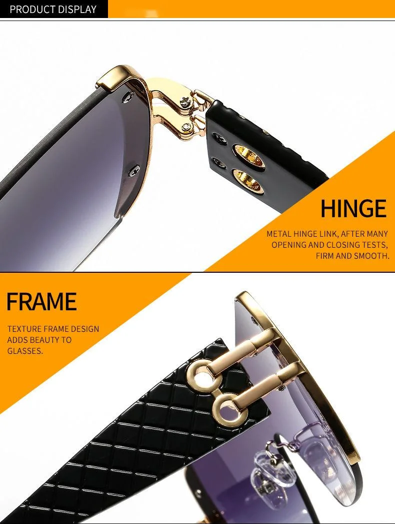 Nouveau grand cadre décoratif en métal intégré pour hommes et femmes, lunettes de soleil Instagram à la mode et personnalisées, lunettes de soleil colorées à la mode_voghion.com