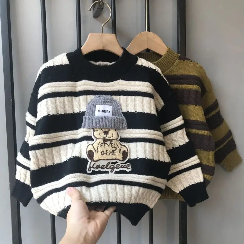 

Fashion New Autumn WInter Toddler Baby Girls Boys pullover Sweater Crewneck Thick Kids Soft Wool Tops Outfits Kids Clothes
