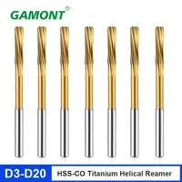GAMONT HSS-CO Helical Reamer Cobalt Titanium Plated Stainless Steel Special Straight Shank Reamer 3-20 Decimal Point Reamer 1