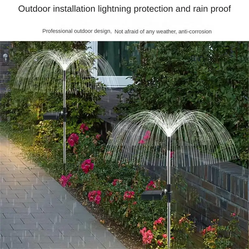 Outdoor Landscape Pathway Light Led 7 Colors/warm Lights Patio Villa Yard Decor Fairy Solar Lights Waterproof Plastic Decorative