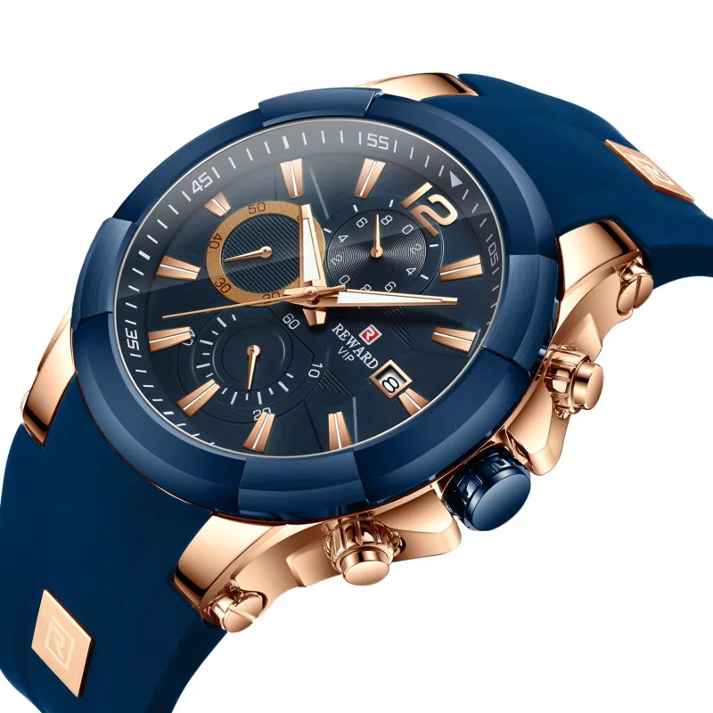 

Large Dial Men's Quartz Watches Silicone Strap Waterproof Sports Multi-functional Clock Business High-end Quartz Watch For Men's