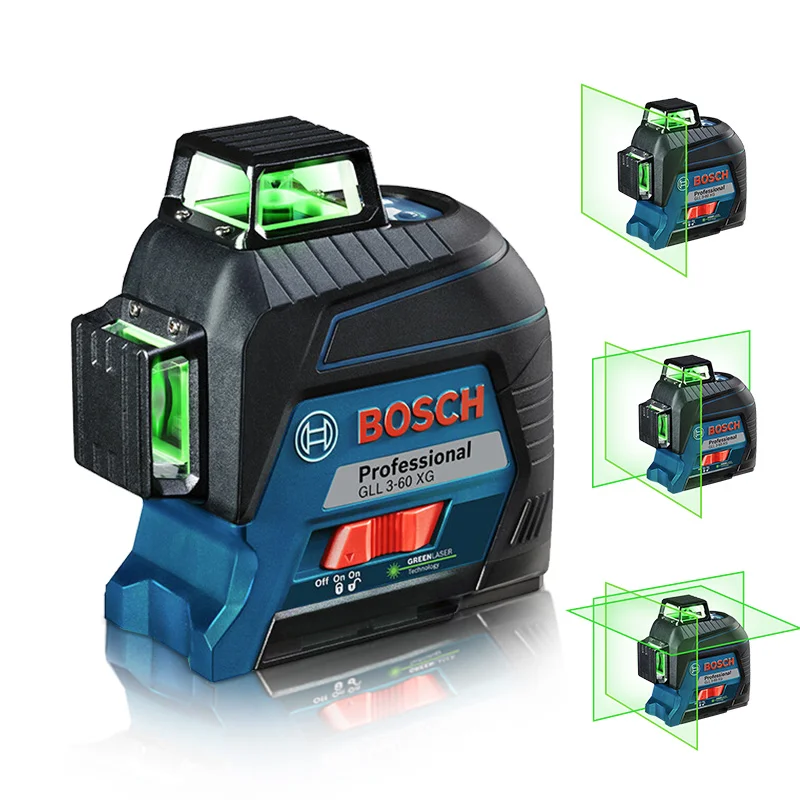 Laser Level BOSCH 12 Lines Green 3D Self-leveling 360 Horizontal & Vertical Cross Super Powerful GLL3-60XG Measuring Tool laser level