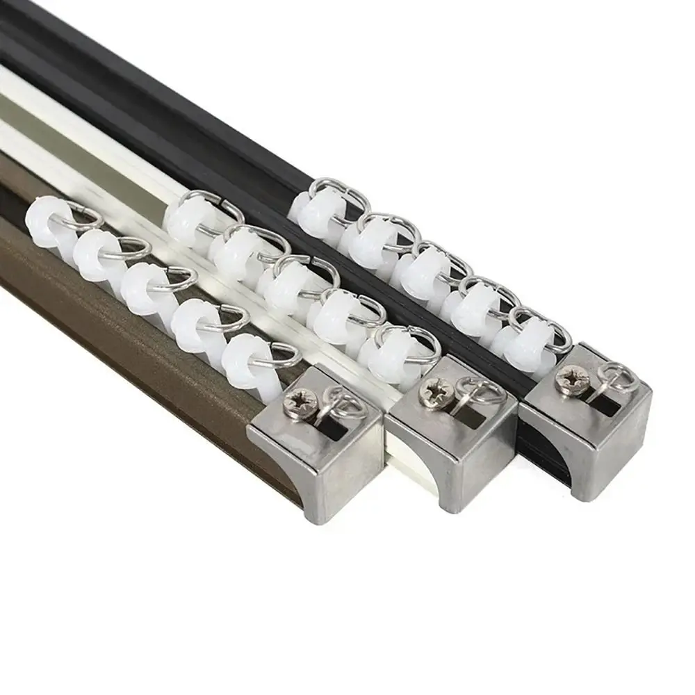 Mini Rubber Wheels Plastic Bearing Pulley 10Pcs Curtain Wheels Rail Straight Curved Track Rollers Curtain Rod Pulley Track Accessories Furniture Hardware