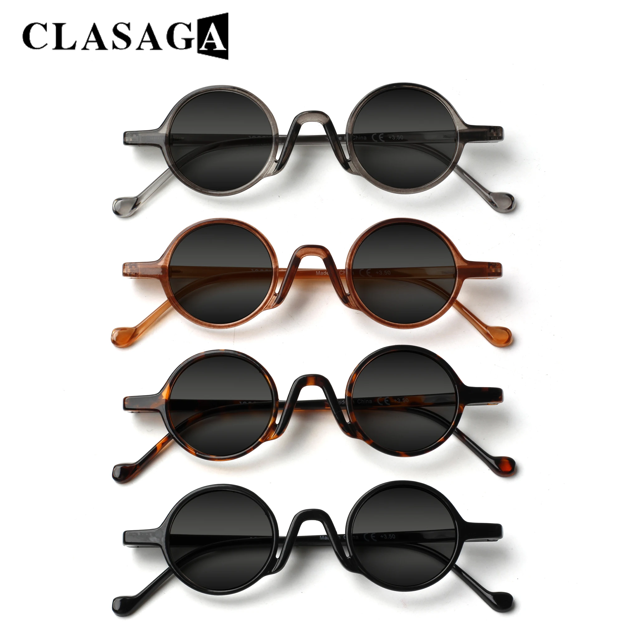 

CLASAGA Reading Glasses Men And Women Universal Outdoor Anti-Reflective Sunglasses Round Retro Diopter Prescription Eyeglasses