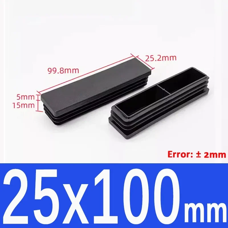 Black Square Plastic End Caps for Table or Chair Feet Protection