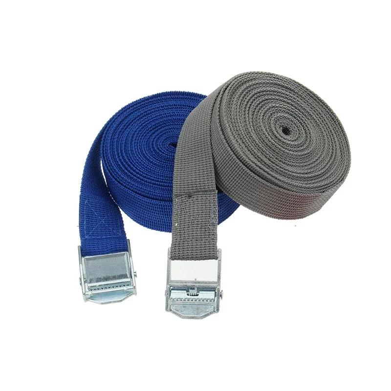 1Pc 5m Car Tension Rope Tie Down Strap Strong Ratchet Belt 25mm Luggage Bag Cargo Lashing With Rope Tensioner Metal Buckle Tow
