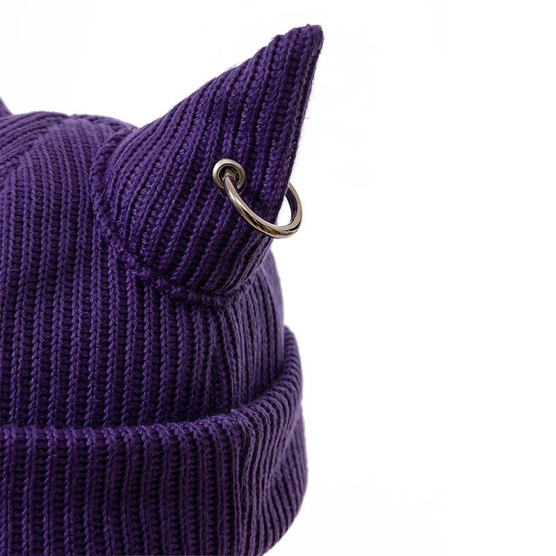 Game LOL Sett Heartsteel Cosplay Hat,The Boss Sett\'s Purple Knitted Hat,Same Headgear,Halloween Carnival Party Role Play Props