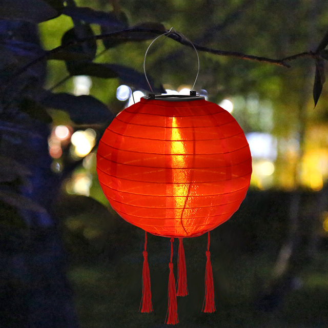Lantern Lamps Outdoor Waterproof Nylon Hanging Lantern Chinese Traditional Ornament for Restaurant Home Festival Decor