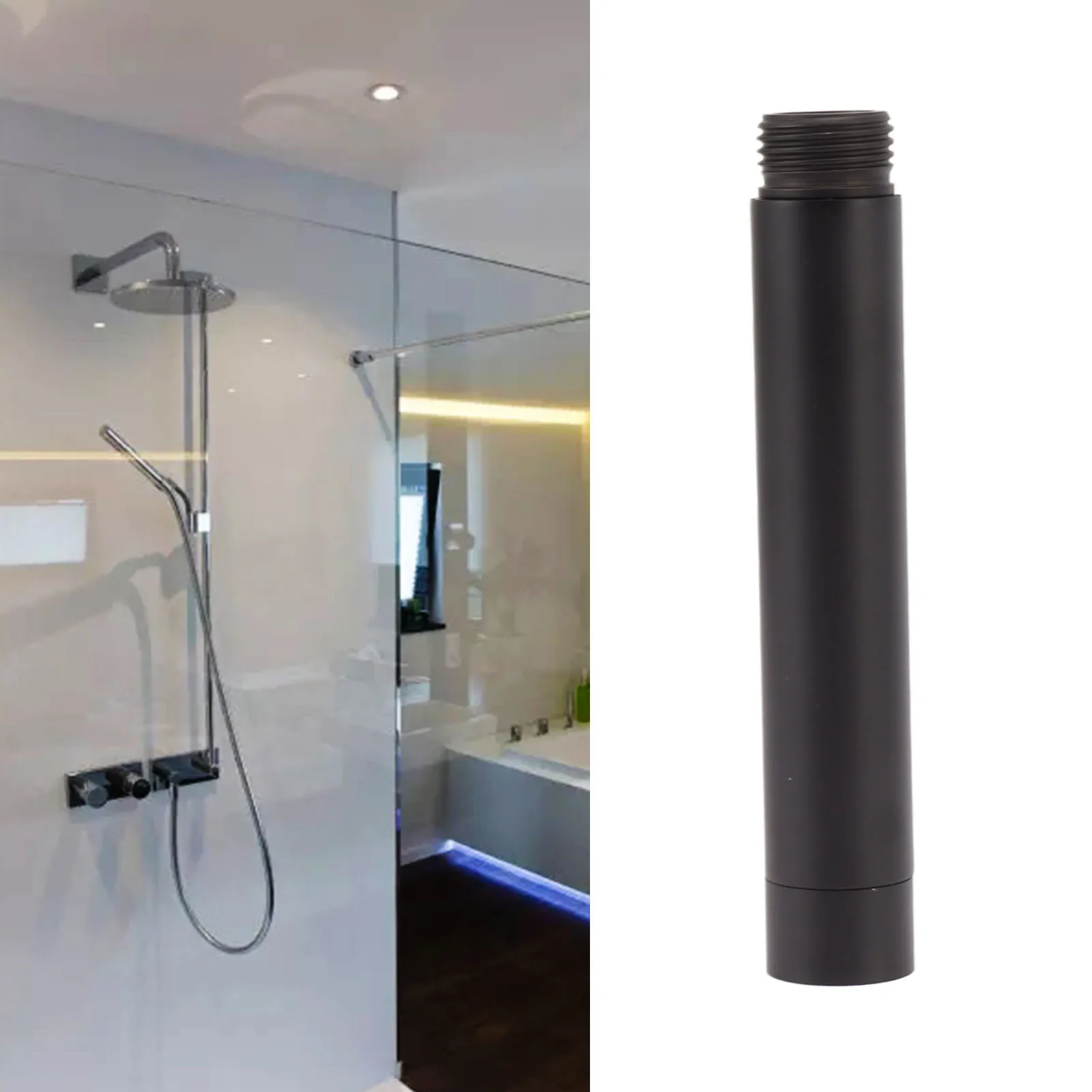 Shower Head Holder Shower Arm Stainless Steel Modern Elegant Extension Pipe for Bathroom Black duschstange