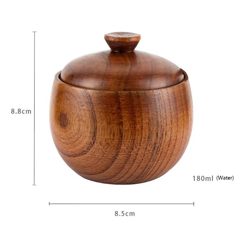 1 Natural Wooden Tableware Spice Tank Kitchen Utensils Seasoning Tank and Sauce with Lid Salt Mixer seasoning jar salt shaker spices bottle salt pepper shakers salt pepper grinder