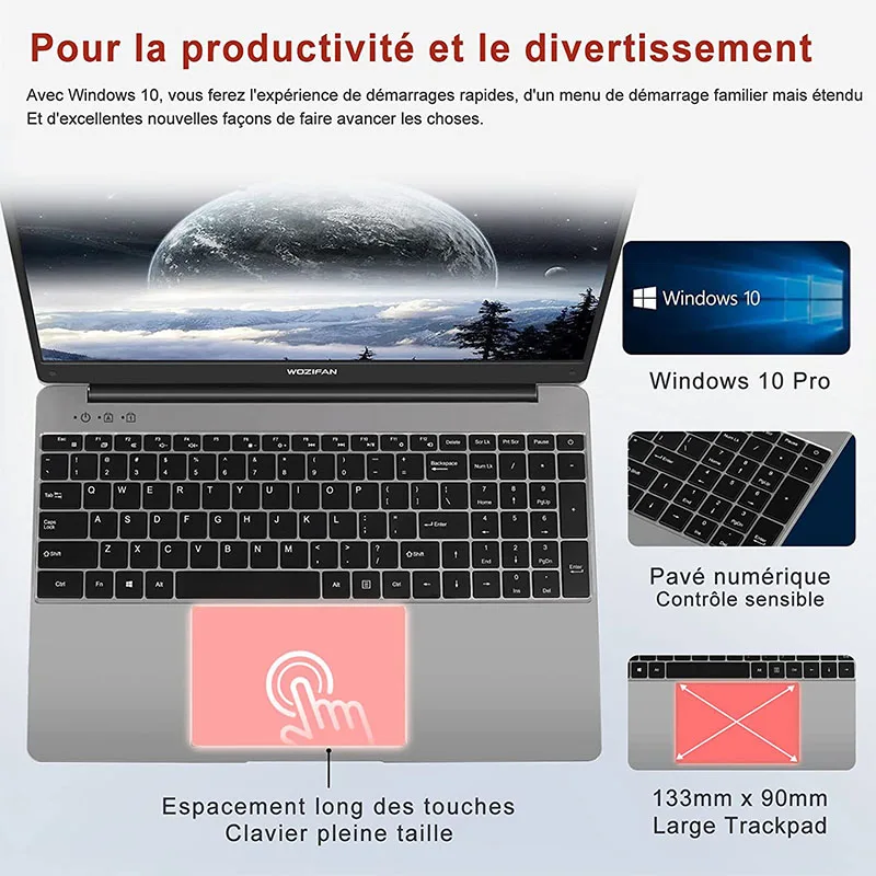 WOZIFAN-PC portable ultraléger avec écran de 14 pouces, Windows, Intel, SSD  de 128 Go, 6 000 Go, 1 To, 5000mAh, 1080 FHD, 2.4G + 5G, Wi-Fi, HDMI, doré  - AliExpress