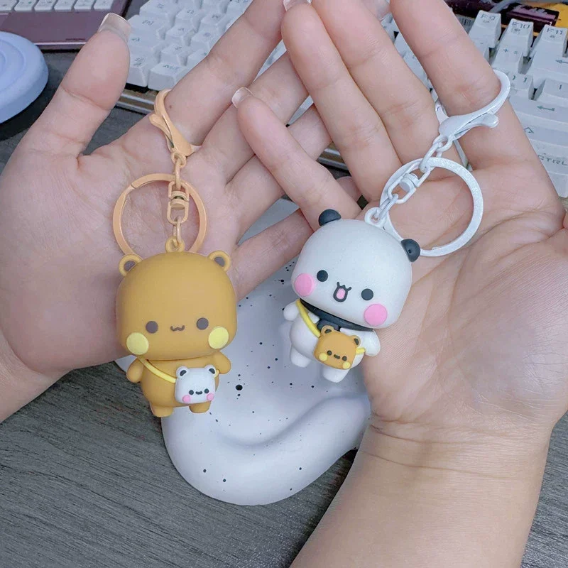 Lot De 9 Porte-clés Bubu Dudu Mignons En Acrylique - Porte-clés Panda Kawaii Pour Couple, Sac Ou Clés De Voiture - 3