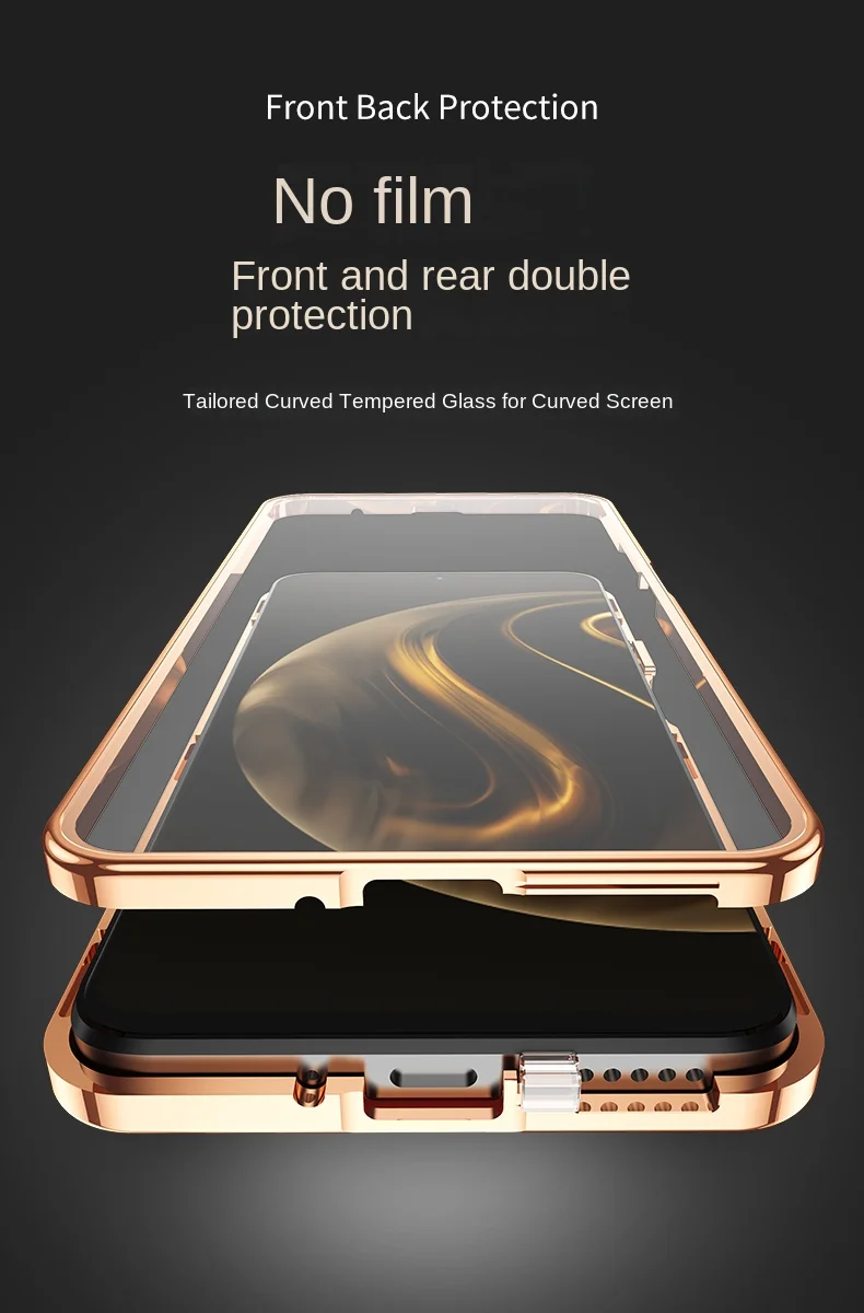 360 Full Protection Clear Tempered Glass Case with PU Leather Back Cover