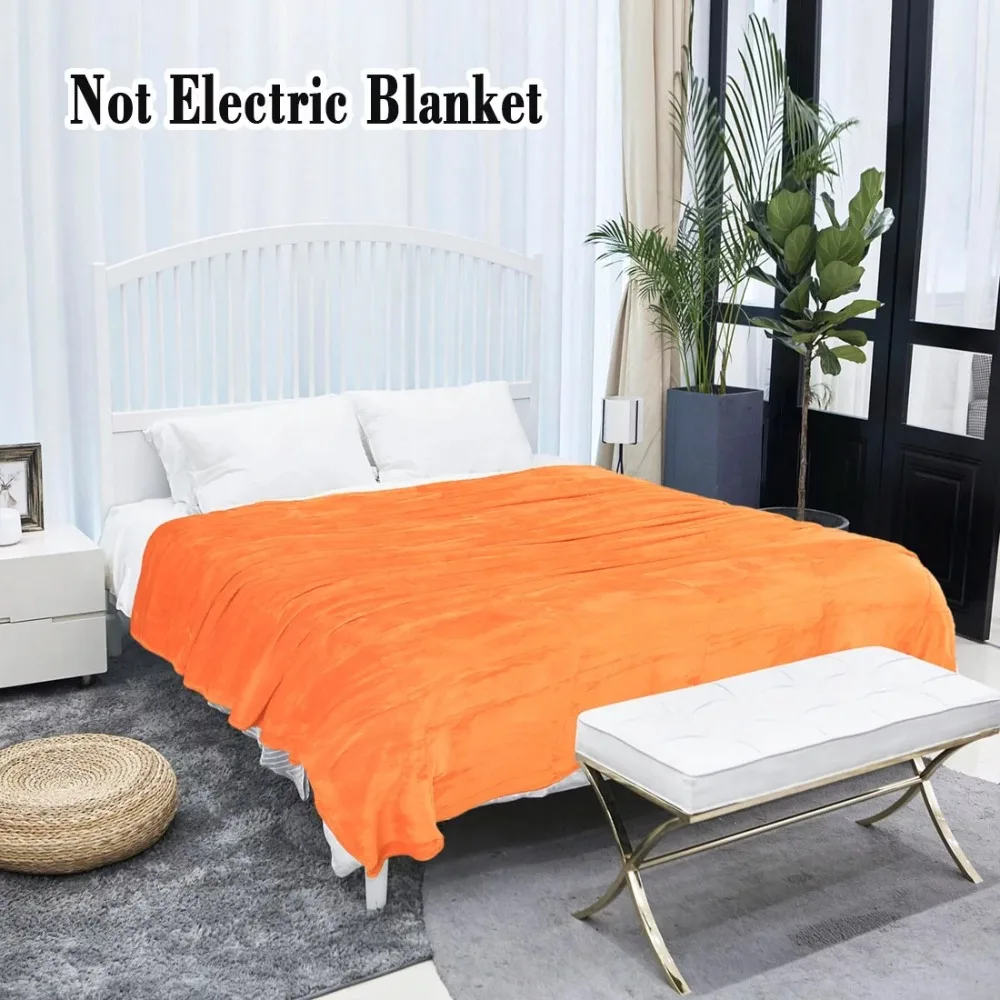 

Fuzzy Plush Flannel Fleece Throw Blanket Coral 78" X 90" Blankets for Beds