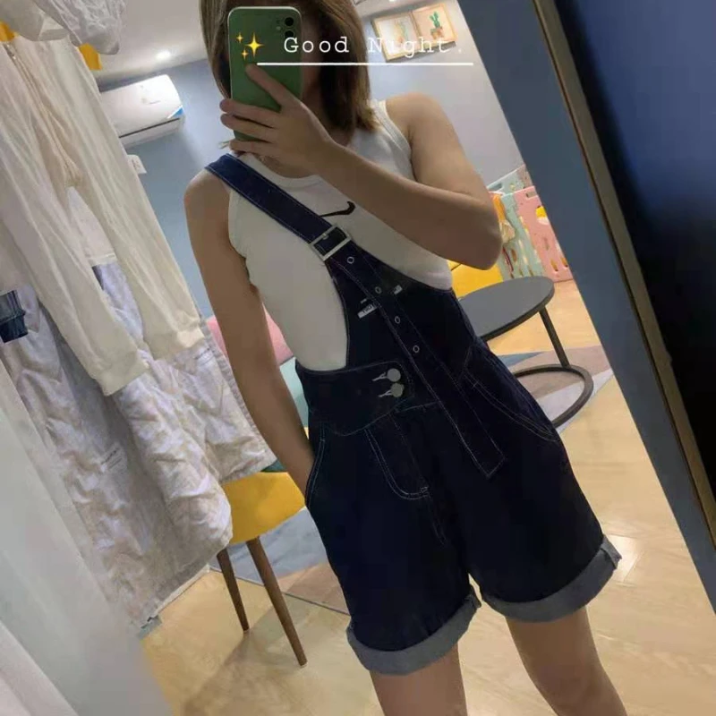 Women's Jeans 2022 Trend Summer Thin One Shoulder Overalls Irregular Oblique Loose Korean Style Denim Shorts High Waisted Jeans women's fashion Jeans