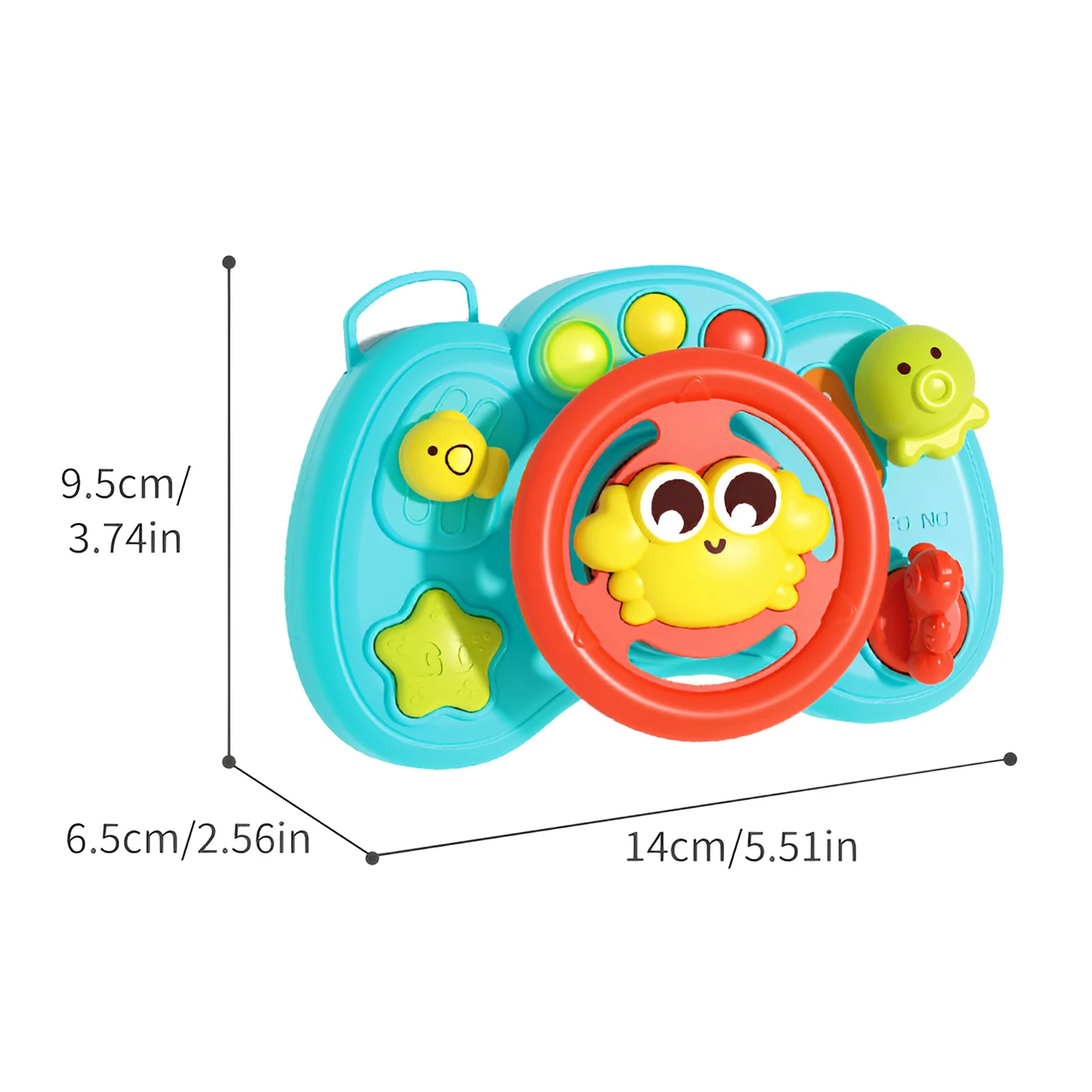 Children's music steering wheel toy puzzle early education interactive cartoon simulation steering wheel press sound toy 2