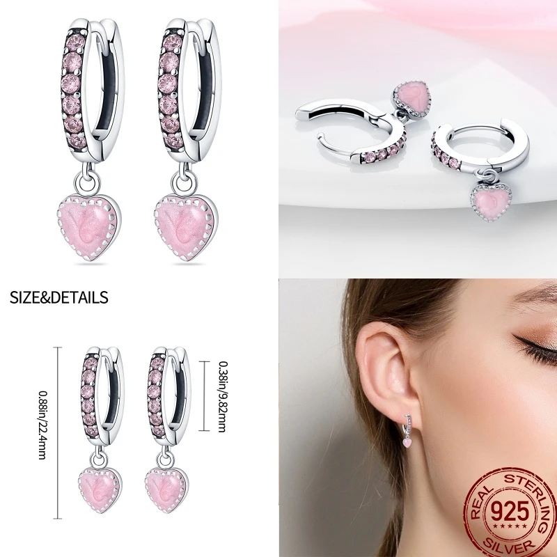 Stud Earrings Hoop Earrings Flower Earrings Butterfly Earrings 925 Sterling Silver Ear studs Jewelry Women New Year Gift