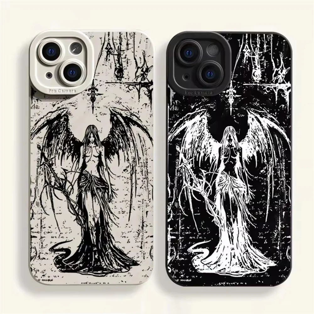 Luxury Black Angel Death Demon Phone Case Cover