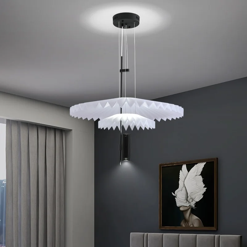 

Designer Pendant Lamps Minimalist Creative Pleated Restaurant Chandelier Fantasy Children's Room Nordic Hanging Light Fixture