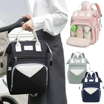 Mochila Pañales Bebé Gran Capacidad para Mamá, con Cambiador y Bolsillos Húmedos/Secos para Cochecito